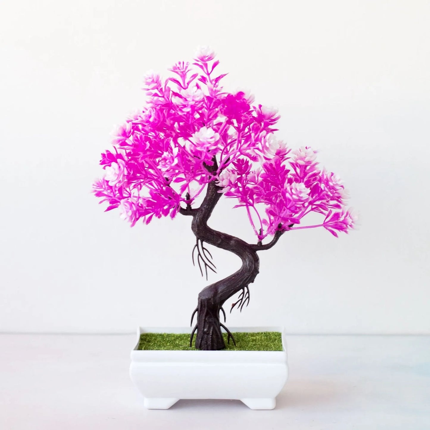 Pink Color Artificial Bonsai Tree in Pot for Home Table Decor