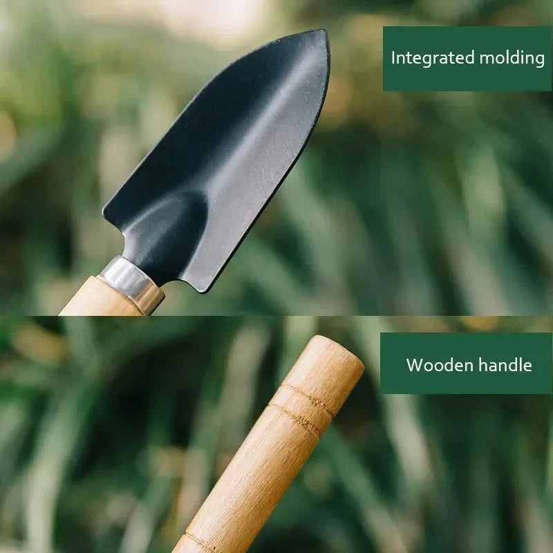 Mini Garden Hand Tool Set 3‑Piece – Wood Handle Kit