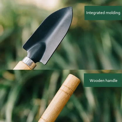 Mini Garden Hand Tool Set 3‑Piece – Wood Handle Kit
