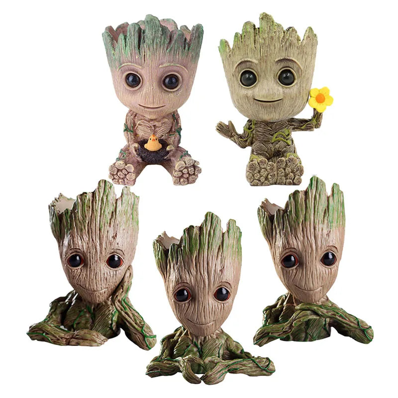 Set-H Color Groot Tree Man Planter Pot Statue For Home Decor